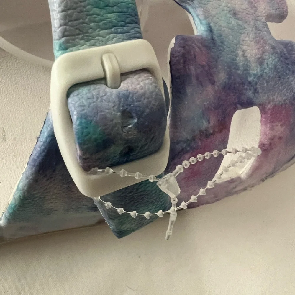 Madden Girl Pastel‎ Buckle Comfy Slides Sandals Brand New